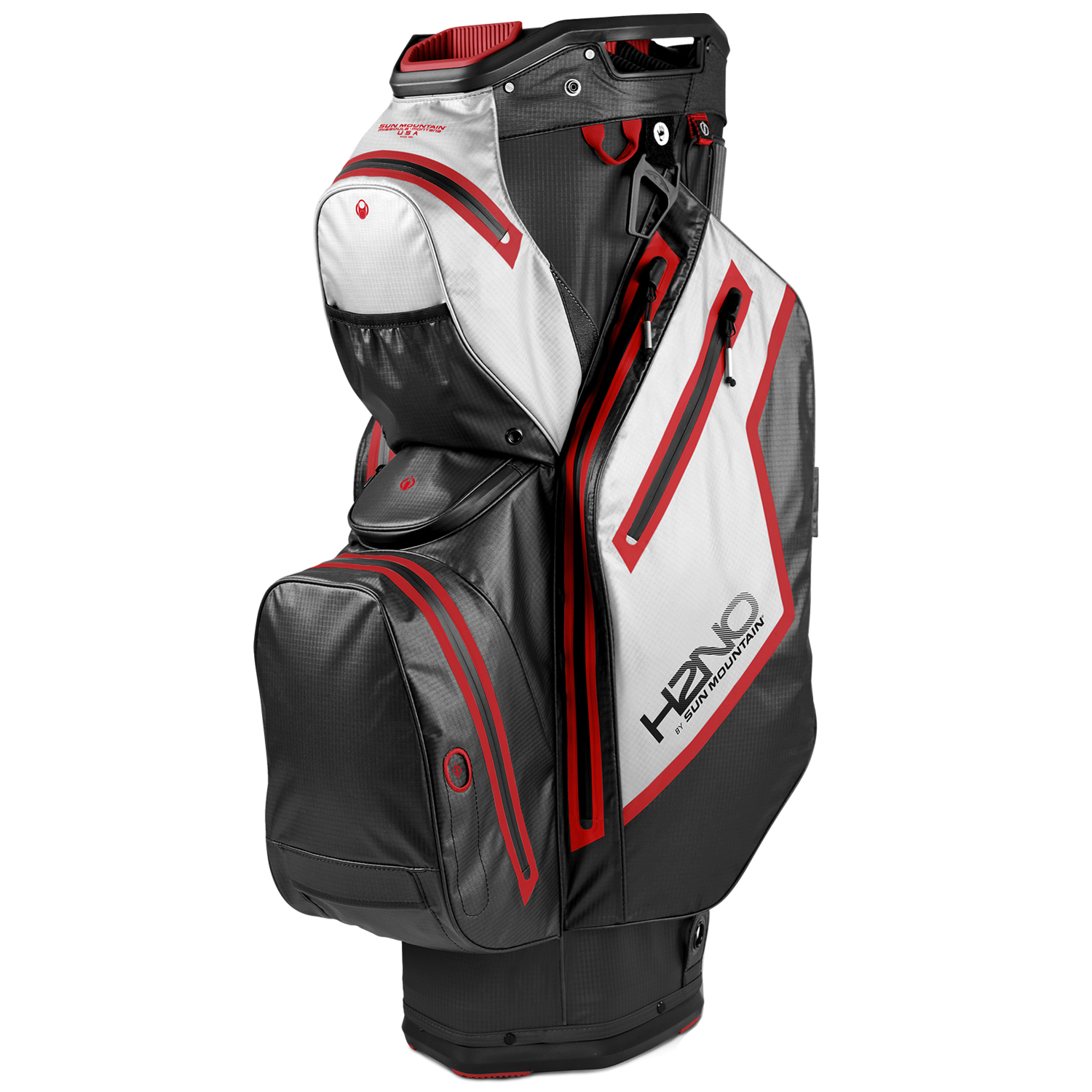 Sun Mountain 2022 H2NO Staff Cart Waterproof Golf Cart Bag Black/White